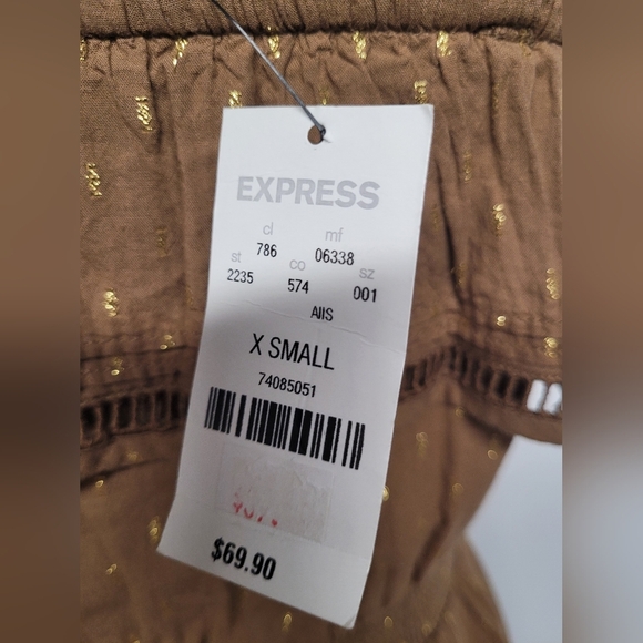 Express Cotton / Metallic Sundress XS New - Picture 3 of 7